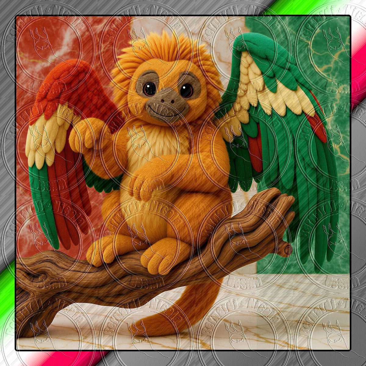 bernardinicola3's tweet photo. Render realistico tridimensionale di peluche a forma di scimmia alata su ramo #ai #art #toy #tessile #modern #render #contemporary #arte #progetti #3Dmodel #italia #giocattoli #decor #peluches #creative #realistico #Textile #projects #scimmia #monkey https://t.co/L2geqBgF5M