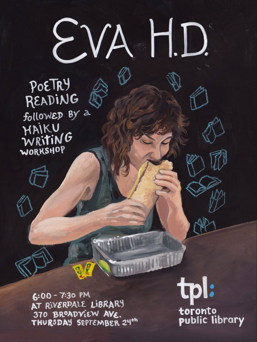 TPLJonesLibrary's tweet photo. Special event! Please Come to a reading and haiku writing workshop by the Poet Eva HD. Organized by Jones staff and Riverdale staff. Happening at Riverdale Branch today from 6:00 -7:30 pm

@torontolibrary https://t.co/1IfUzeFEeL