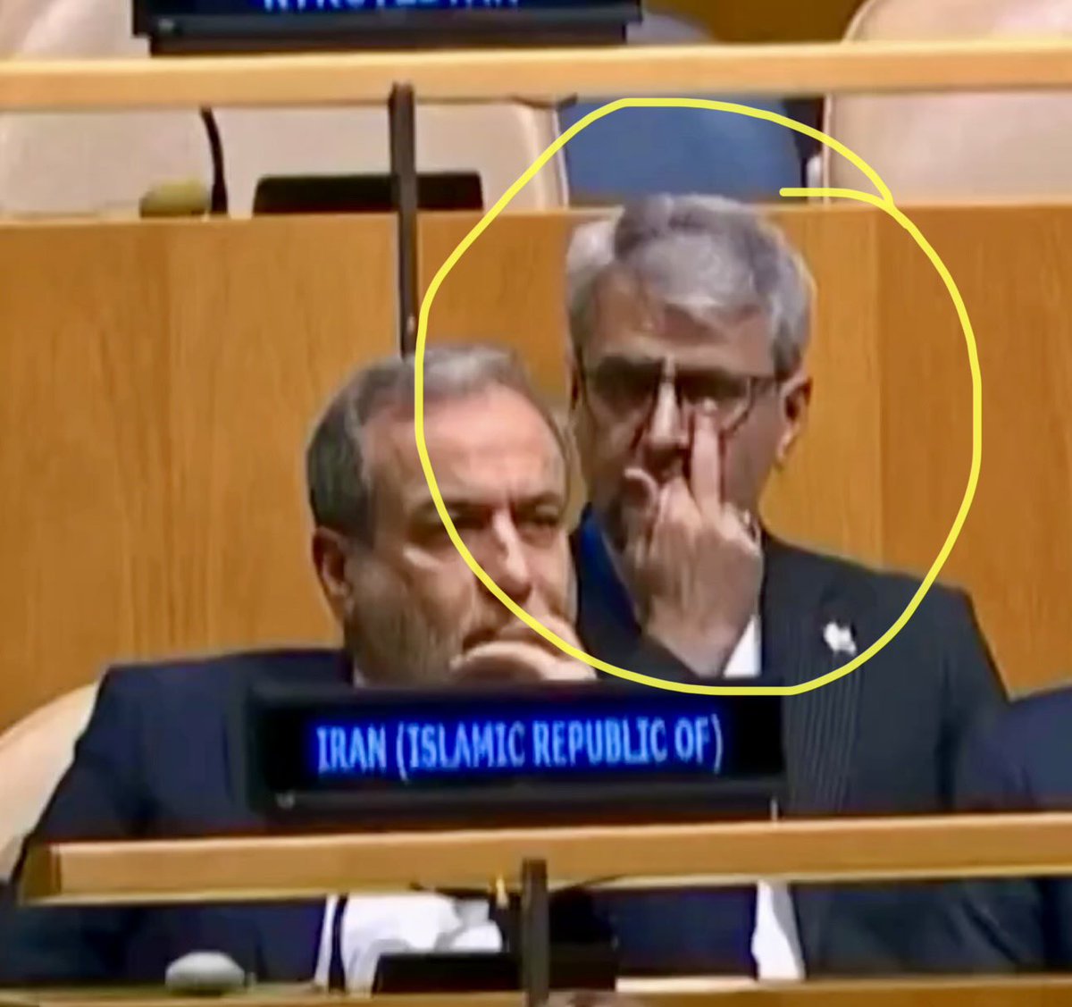 aj_geo_analysis's tweet photo. The Foreign Ministry spokesperson of Iran had a message to Trump while Trump was giving his speech.

This is not Persian, it is in a language that Trump may actually understand. 👇 https://t.co/FUMNdIrhjE