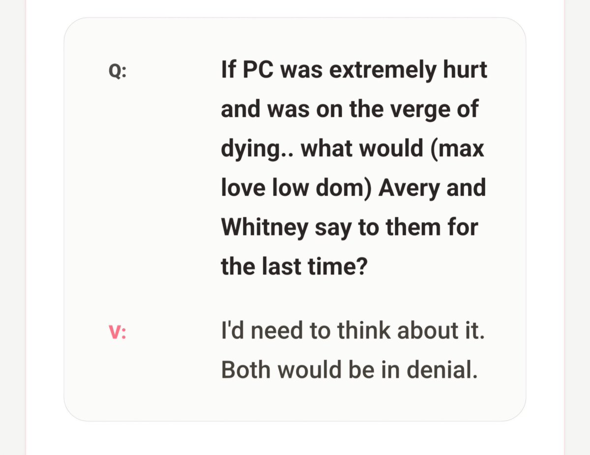 harewraith's tweet photo. @acridyearning avery does love the pc even if they try to constantly deny it, i think they just have so many walls up that they r terrified https://t.co/DFyf6Y01Kc