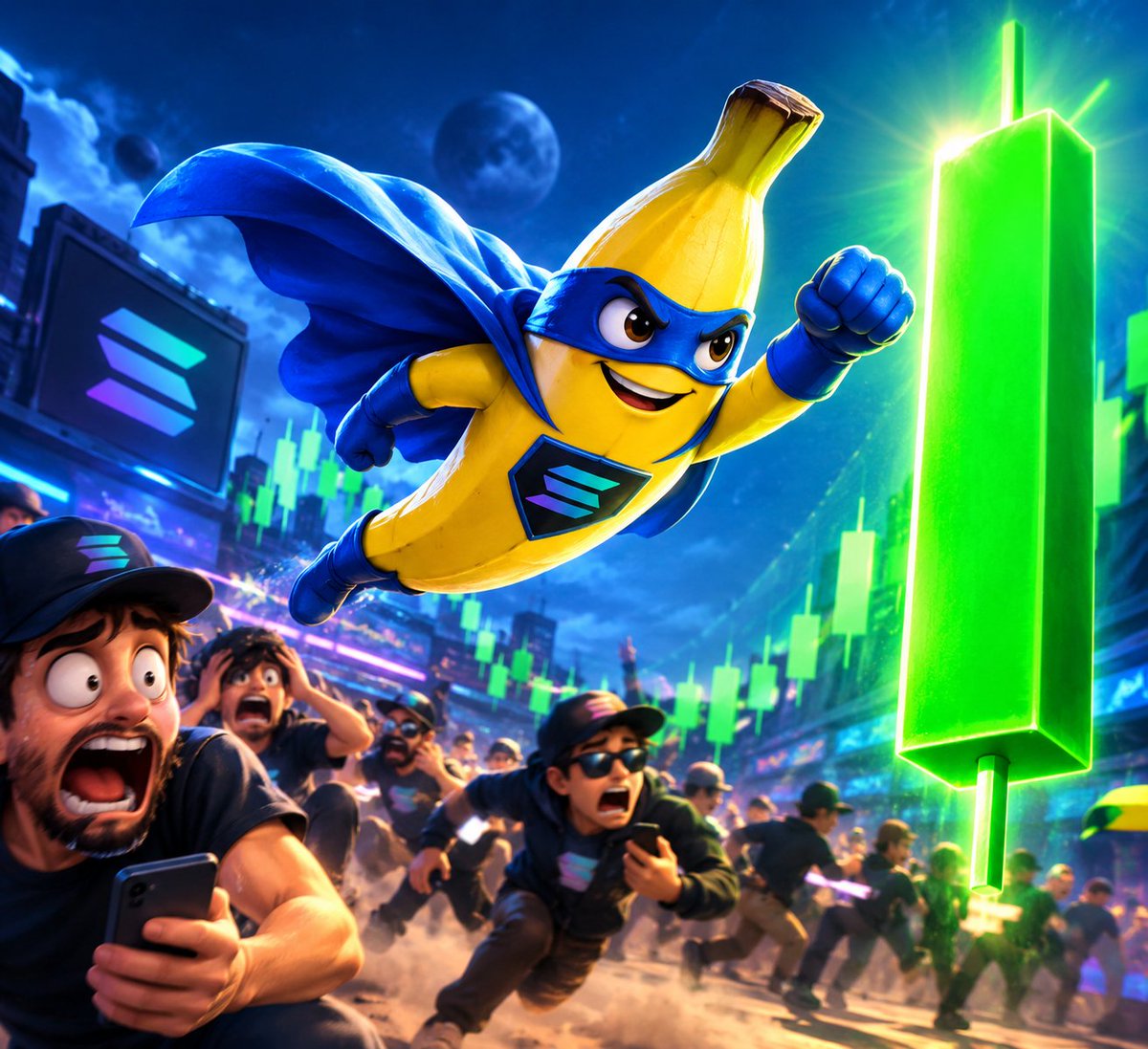 BananovaMeme's tweet photo. POV: YOU FOUND A BANANA IN THE SOLANA TRENCHES 💀

Your brain: DON'T FOMO.

Your heart: BUT IT HAS A CAPE. 🍌🦸

BANANOVA ($BNVA) is preparing for November.

Be honest, degens…

Would you trust a banana to save your portfolio? 😂👇

#PumpFun #Solana #BANANOVA #Fomo https://t.co/Pp5TW9Z2ql