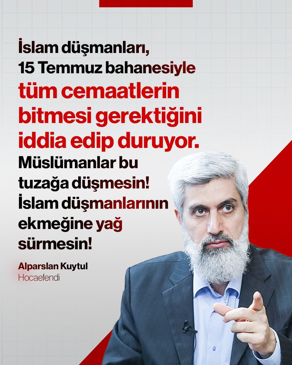 fhtekirdag's tweet photo. İslam düşmanları, 15 Temmuz bahanesiyle tüm cemaatlerin bitmesi gerektiğini iddia edip duruyor. Müslümanlar bu tuzağa düşmesin! İslam düşmanlarının ekmeğine yağ sürmesin!

CemaatleriBitirme Projesi
AkpEliyle CemaatlerBitiriliyor
DinDüşmanı KomiteIşBaşında https://t.co/HOhmTyZwE3