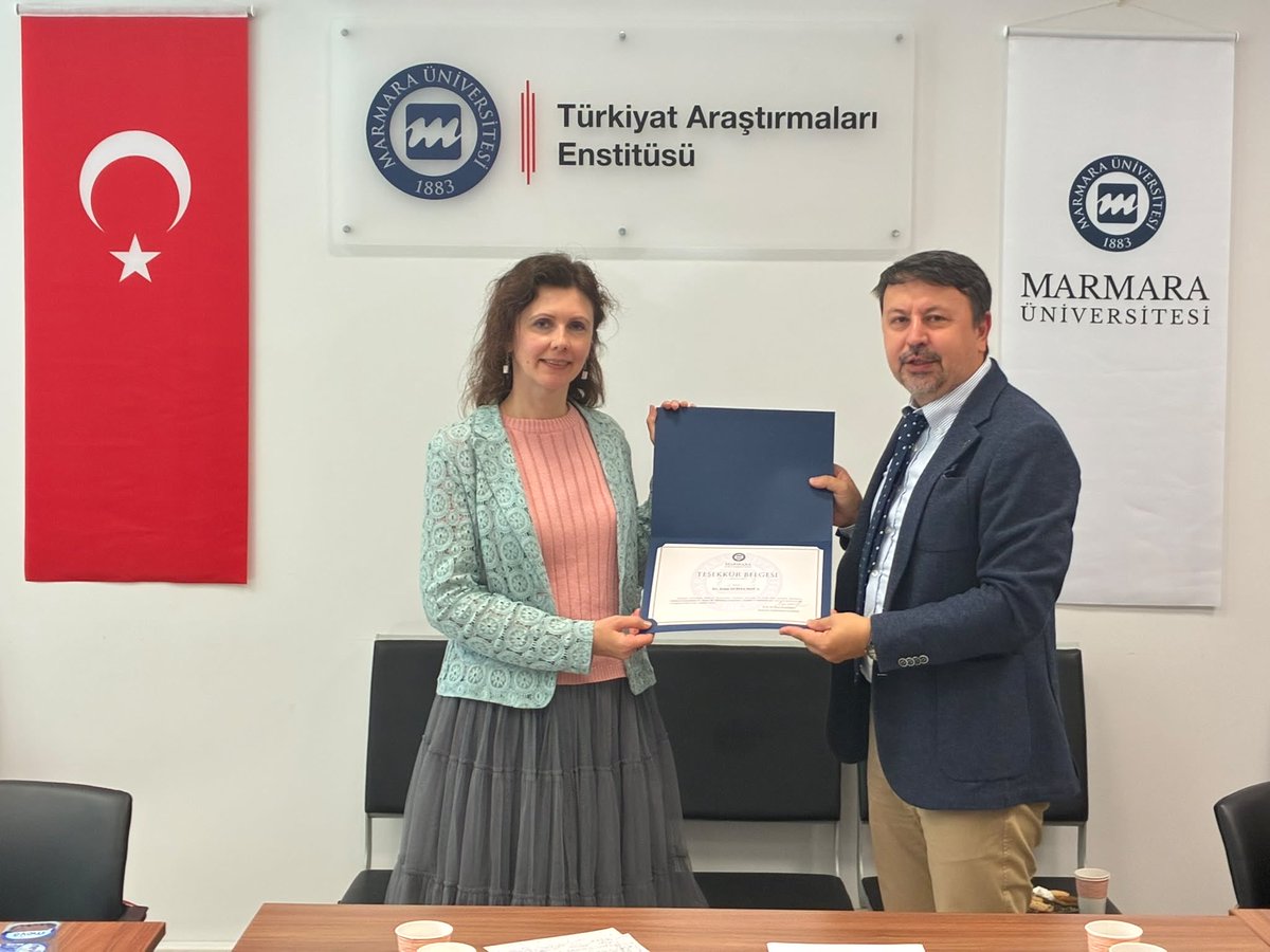 muturkiyat's tweet photo. Bugün Marmara Türkiyat Konuşmaları çerçevesinde Dr. İrina Svistunova, “Rusya’da Türkoloji Çalışmaları: Geçmiş ve Günümüz?” adlı bir konuşma yaptı. Hocamıza teşekkür ederiz. @marmara1883 https://t.co/XVKbXbPIpc