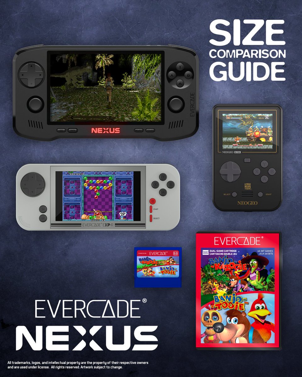evercaderetro's tweet photo. We're only 36 days away from Evercade Nexus being in your hands.

Not pre-ordered yet? Here's a handy guide to what you're going to get compared to previous Evercade consoles!

Pre-order yours from GameStop, Best Buy and Amazon in the US, and many more retailers in the UK & Europe.

https://t.co/U0uzbCh1ld