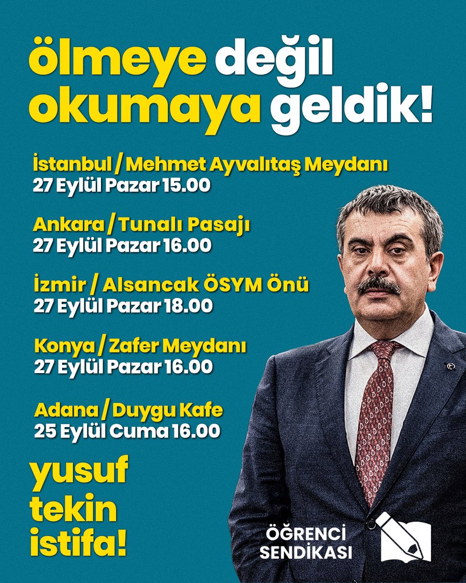 meclisleri_lise's tweet photo. Manisa’da yaşanan okul saldırısına sessiz kalmıyoruz!  
  
Lise Meclisleri olarak “Ölmeye değil okumaya geldik!” demek için ülkenin dört bir yanında eylemler düzenliyoruz.  
  
Sen de gel, güvenli okullar için birlikte ses çıkaralım.

#YusufTekinİstifa https://t.co/d8YVxzhzkc