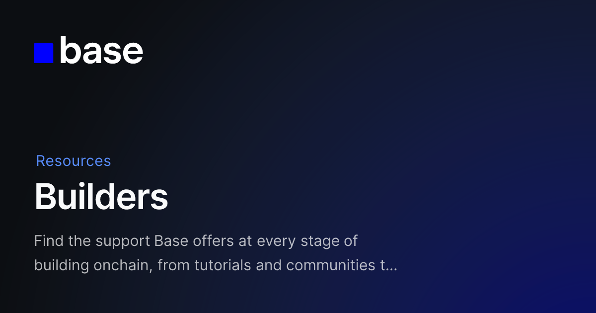 Base_EUR's tweet photo. Building on @base? Start here.

Our new Builder Resources page brings together the tools and support you need: docs, grants, quests, communities, and amplification. https://t.co/133ainquSf