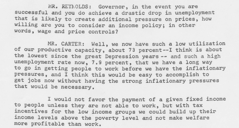 CarterLibrary's tweet photo. Walnut Street Theatre, Philadelphia, September 23rd, 1976: The first debate between President Gerald Ford and Jimmy Carter was viewed by nearly 70 million people.  #Carter50

Image courtesy of Wally McNamee; copy of debate transcript in our collection https://t.co/wabwkE3Q9U