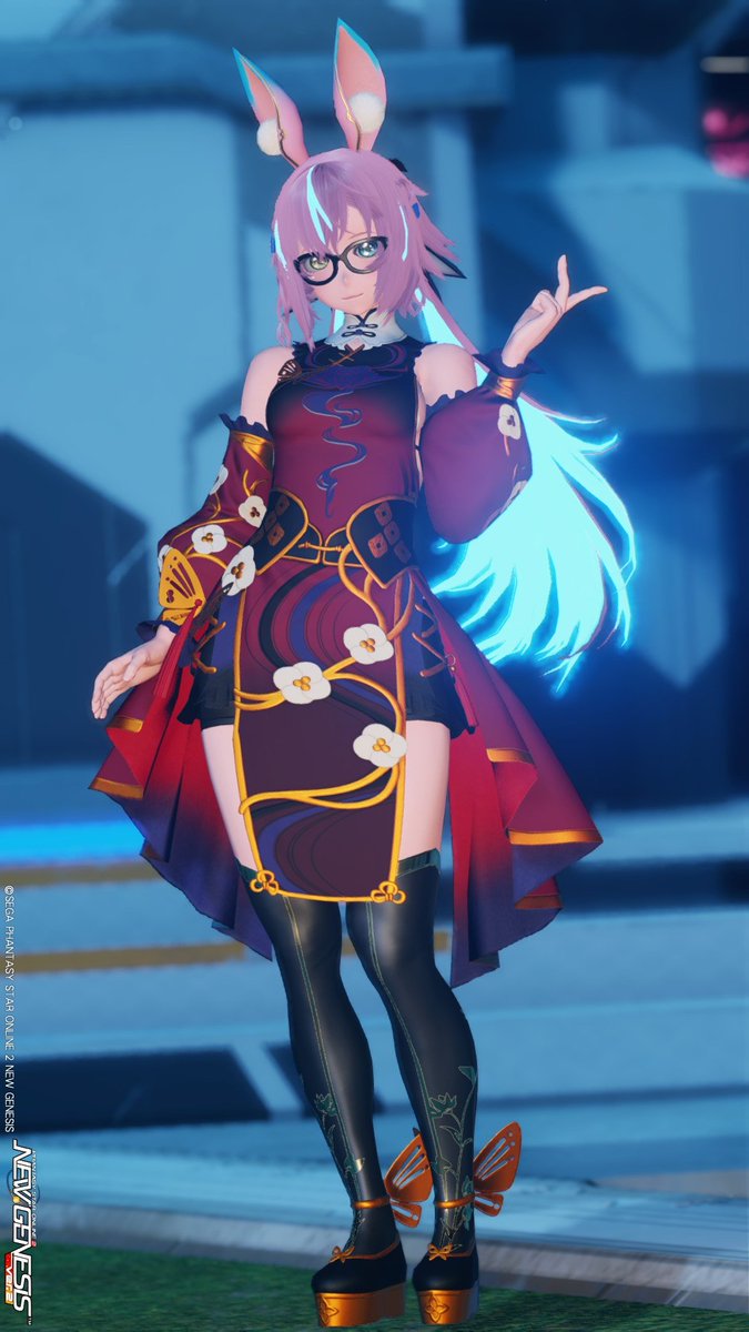 SCS_rilmiho's tweet photo. 新コスのパプリエン。足元に蝶がいたり脇がセクシーだったりでおいしい一着です。　#PSO2NGS_SS https://t.co/bGJnihl3lz