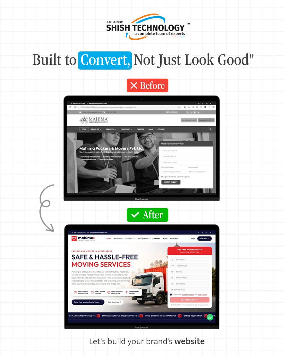 ShishTechnology's tweet photo. Is Your Website Actually Driving Sales💻

Upgrade to a high-performing website that actually attracts your customers. Partner with the best web development agency in Patna to get a custom web development solution that drives real growth! https://t.co/e5lHCt2quf