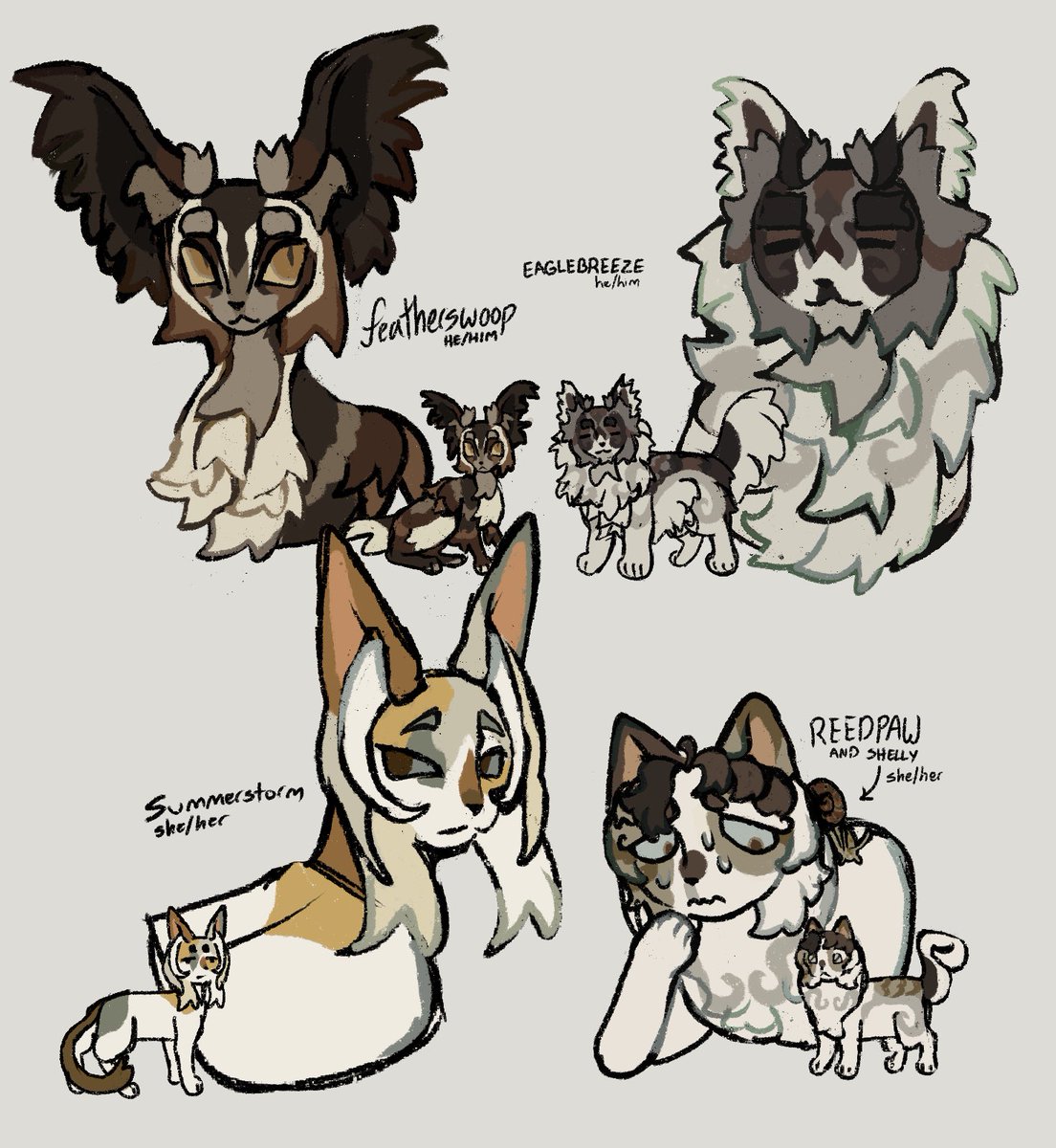 hehimejoshi's tweet photo. warrior cats ocs are fun until you want fleshed out clans and you have to design 50 background characters https://t.co/26rnS2CJ1q