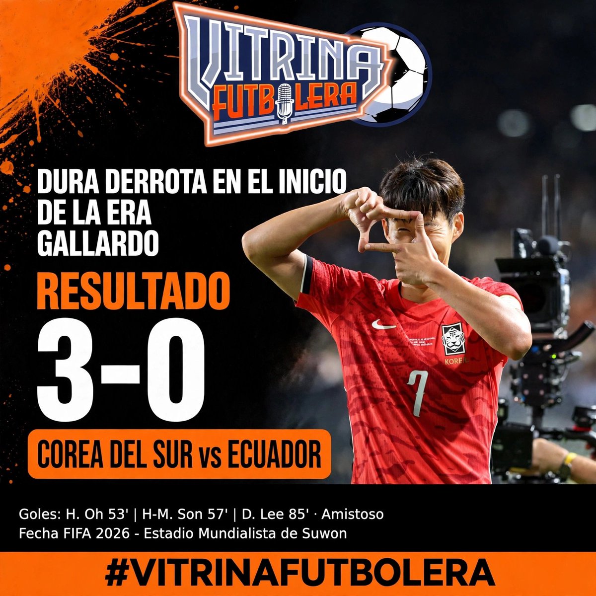 Vitrinafutboler's tweet photo. Ecuador 🇪🇨 es goleado por Corea del Sur 🇰🇷  (3-0) en un partido donde el rendimiento individual del algunos jugadores no fue el esperado. En lo colectivo Marcelo Gallardo de igual manera tendrá que hacer muchos ajustes para mejorar. https://t.co/JjODzh4XLg