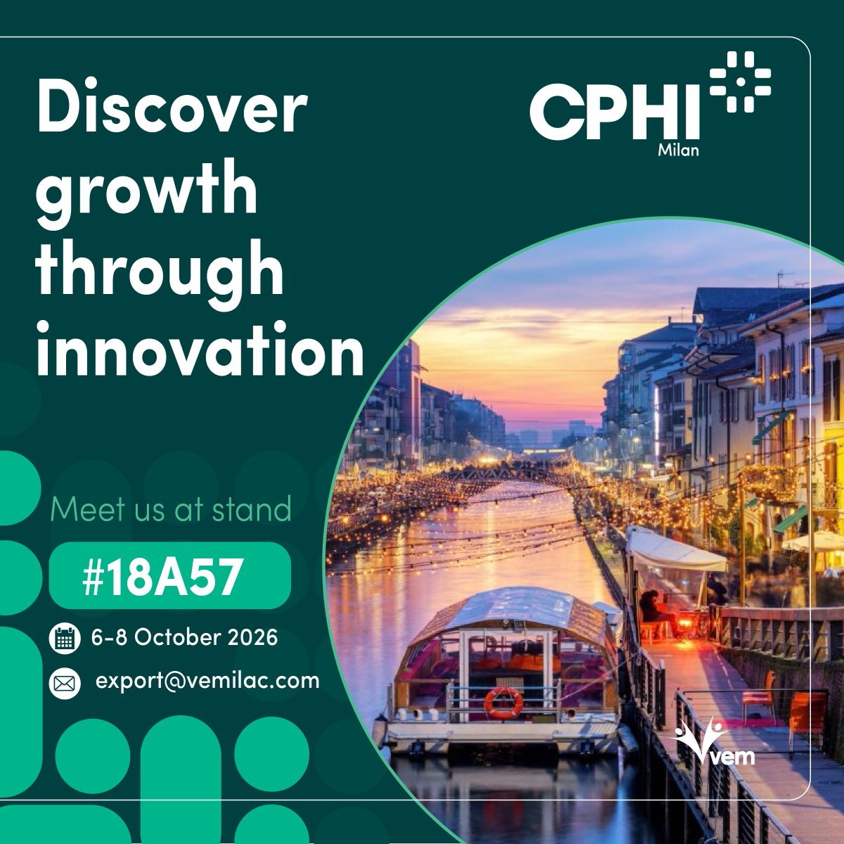 vem_ilac's tweet photo. Meet us at stand #18A57 and discover how innovation can fuel what comes next.
#CPHI2026 #VEMİlaç #VEMPharmaceuticals #PharmaInnovation #BusinessGrowth https://t.co/j9LxRWbQmD
