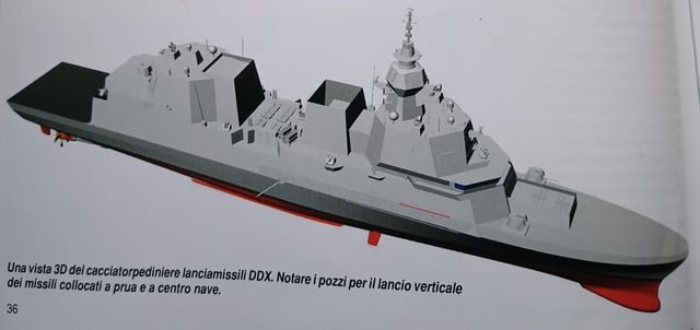 Dat_Arma's tweet photo. @Geiasou69 @AndreaM72716965 @giovamartinelli @PtisiMagazine @OpachiAndrea @TheVaticanVult @CiroNappi6 Tanta roba!
Finalmente il radar a Banda-S è più visibile, però mi chiedo cosa sia quella linea celeste a centro-nave?🧐

Comunque non mi aspettavo la RWS a prua, invece che sopra la plancia come nel precedente rendering (terza foto), e quella cosa tra la RWS e i VLS cos'è? https://t.co/gWkiIm5j89