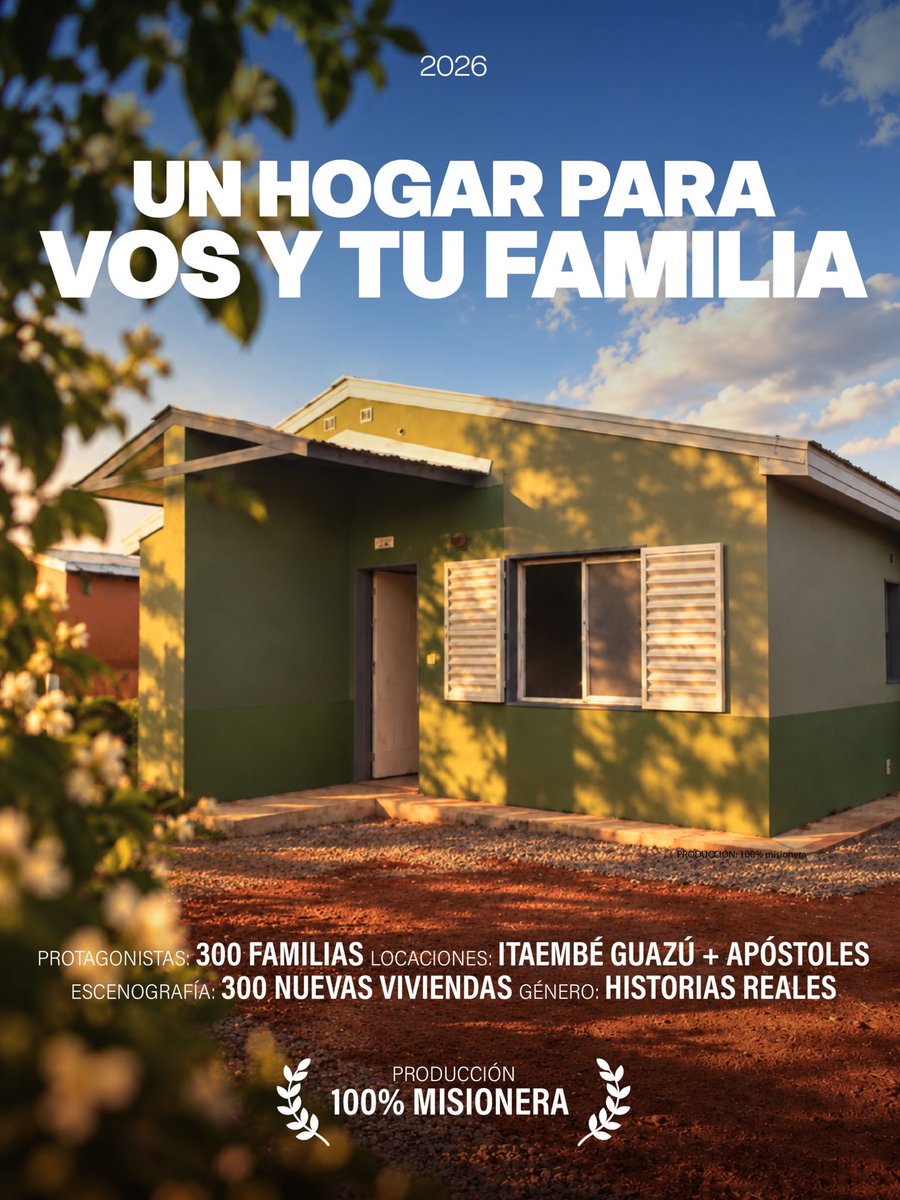 gobmisiones's tweet photo. La historia continúa y vos sos protagonista. 🗝️🏠

300 familias, 300 nuevas viviendas y una historia que está a punto de empezar en Itaembé Guazú y Apóstoles. 🏘️👪

Detrás de cada puerta están tus sueños, tus proyectos y un nuevo capítulo por comenzar. https://t.co/enSUL8ykOQ