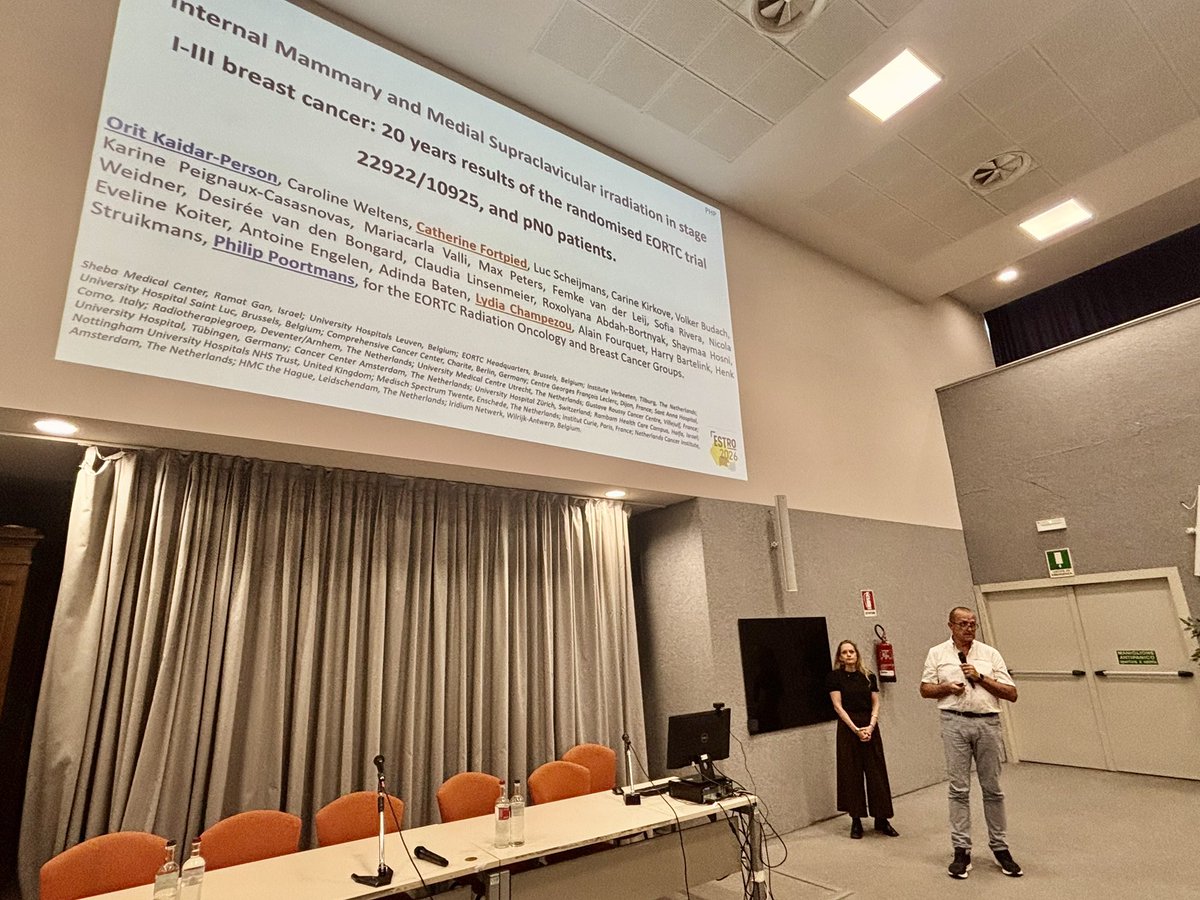 Icro_Meattini's tweet photo. Philip Poortmans and Orit Kaidar Person presented the @EORTC 22922 IMN trial update and state of the art, including precious data on pN0 population
The importance of collecting very long-term data from phase 3 trials @EORTC_BCG
@OncoAlert #OncoAlert https://t.co/BNNturvhsg