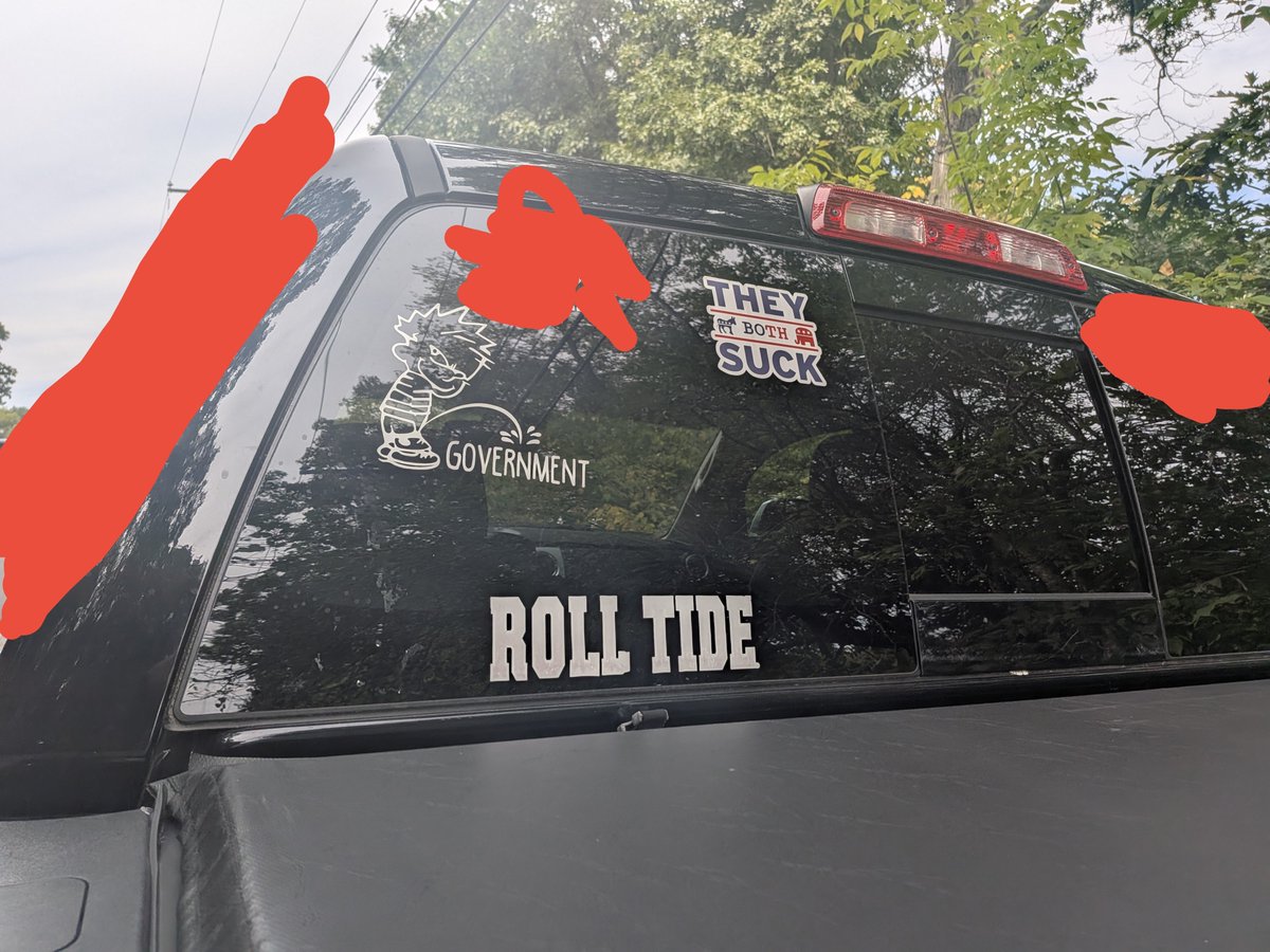 ONLYFACT_X's tweet photo. What a wild thing to see outside of Manchester, New Hampshire. I agree with the sentiments except for #WarEagle #WarDamnEagle #WDE #Auburn (covered up any identifying features of this random person's car) @hasanthehun @jstlk_ https://t.co/PrXzsAzc9S