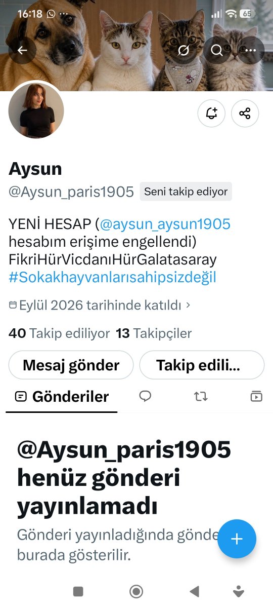 Supurgeli_Cadi2's tweet photo. Aysun arkadaşımızın hesabı erişime kapatıldı o yüzden yeni hesaptan bizimle yola devam edecek herkes takibe alabilir mi @Aysun_paris1905 https://t.co/dp6WmRb9N4