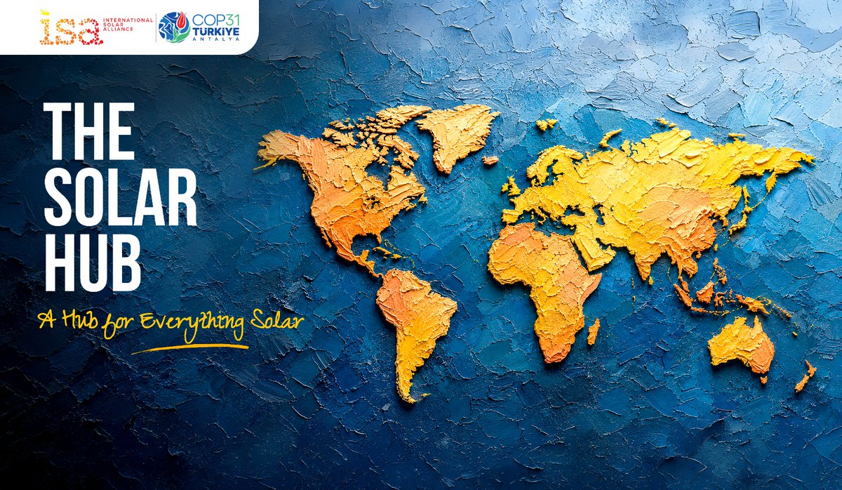 isolaralliance's tweet photo. The Solar Hub will be back at #COP31 for the fifth consecutive time.
A hub for everything solar, will bring global stakeholders to connect ambition with action and accelerate the deployment of solar worldwide.
From mobilising investment and strengthening institutions to building skills and advancing technology-led solutions, the #SolarHub will be a space for knowledge, collaboration and practical pathways to scale solar.
🗓️ 9–20 November 2026
📍 Antalya, Türkiye
More details on our website: https://t.co/vSuRKEl2M2
#ISAatCOP31 #SolarEnergy #ClimateAction #EnergyTransition #AmbitionToAction #COP31Turkiye #GlobalCollaboration #SolarForAll