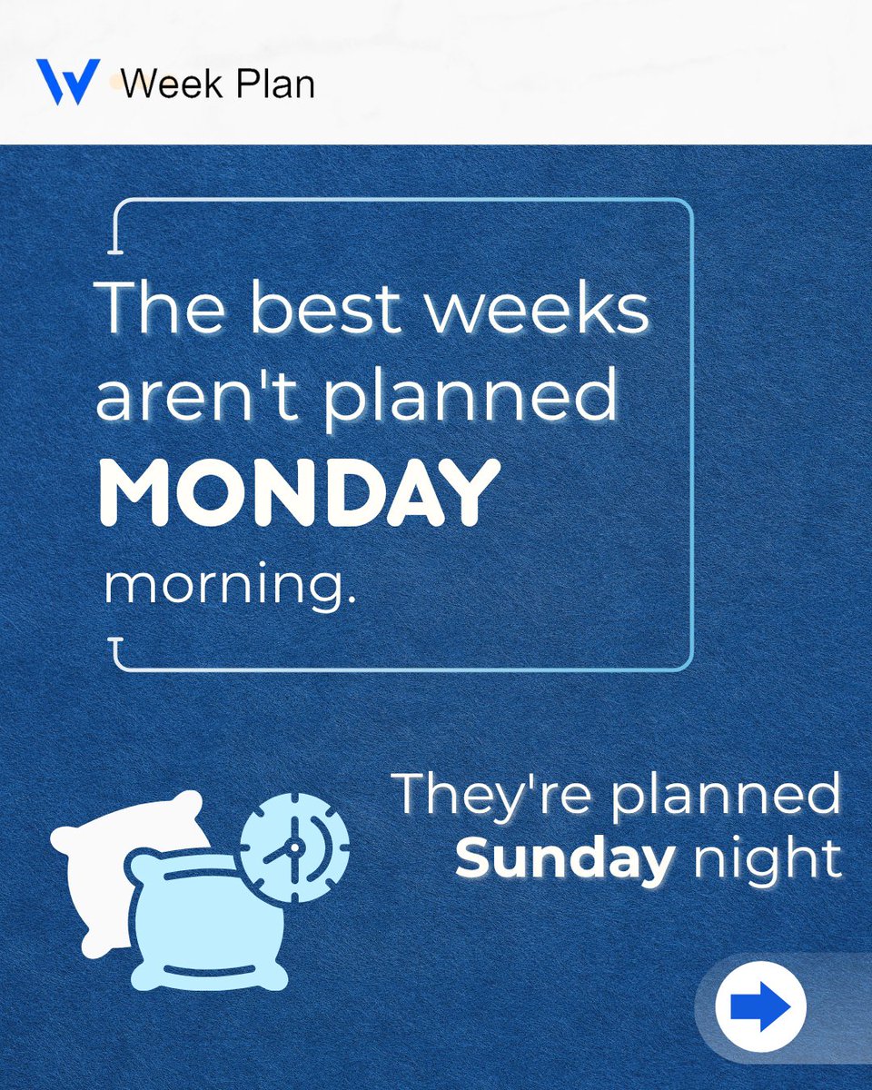 weekplan's tweet photo. Sunday planning can save you from a chaotic Monday. 🎯

Take 15 minutes to review last week, pick your top 3 tasks, and plan your time. 🎯
Start Monday knowing what matters most. 💙

🔖 Save this for your Sunday planning routine!

#weekplan #sundayplanning #weeklyplanning https://t.co/dY51DVqz3M