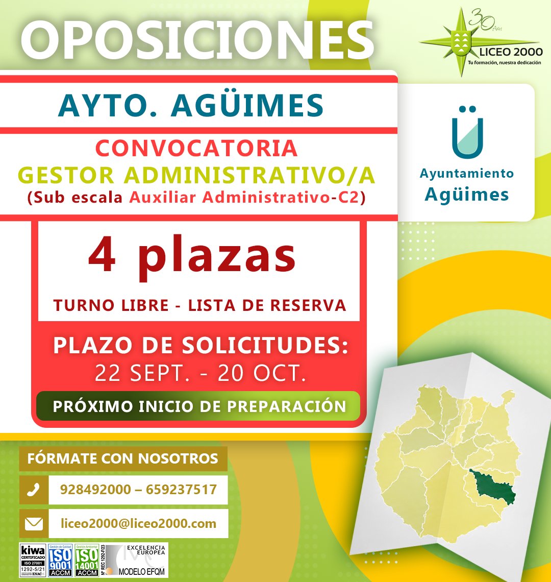 LICEO2000's tweet photo. [OPOSICIONES - AYUNTAMIENTO DE AGÜIMES]

𝗙𝗼́𝗿𝗺𝗮𝘁𝗲 𝗰𝗼𝗻 𝗻𝗼𝘀𝗼𝘁𝗿𝗼𝘀:
📞 928492000 – 659237517
✉ Liceo2000@liceo2000.com

#Liceo2000 #Oposiciones #AyuntamientoAgüimes https://t.co/IBWdgyoLbx