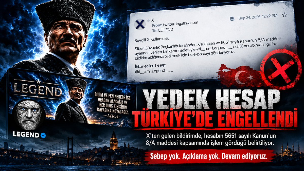 gelen_uzak25040's tweet photo. Yedek hesabım, hiçbir gerekçe gösterilmeden Türkiye’den erişime engellendi arkadaşlar.

Galiba evrimi anlatıp bilimsel veriler paylaşmak fazla geldi.

Neyse… Buradan devam ediyoruz. Bu hesap da kapanana kadar. https://t.co/q5Cex8070h