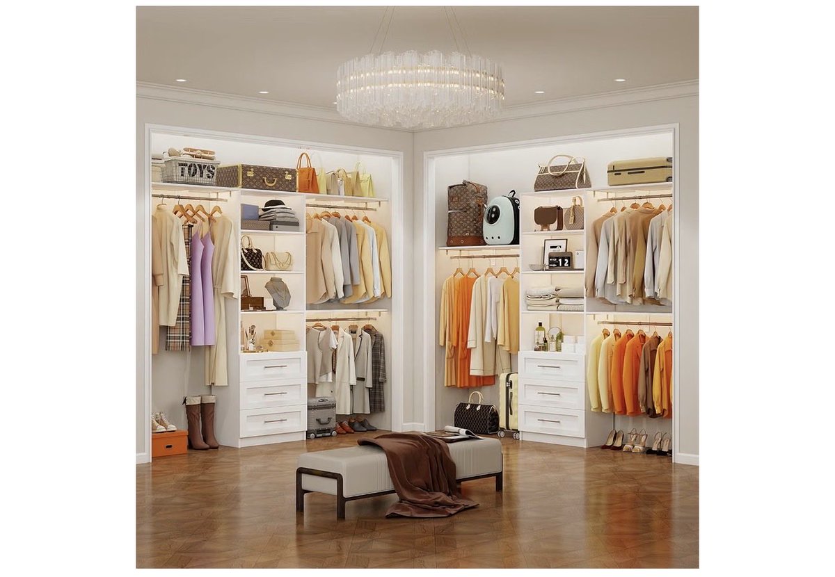kikitopfinds's tweet photo. Closet System with 6 Drawers, 6-12FT Closet Organizer System with Cuttable Shelves for Walk in Closet with 6 Expandable Hanging Rods, Heavy Duty Built-in Closet for Bedroom, White 😘 #amazonfinds
Link to shop on Amazon 👉 https://t.co/yOPm4QhoxJ https://t.co/tkU6G81j76