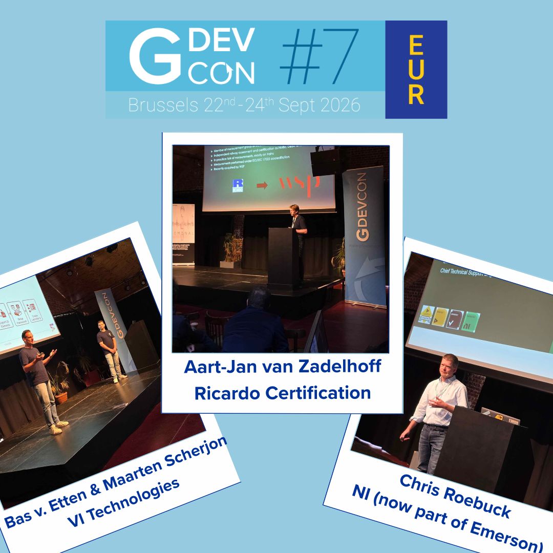 GDevConference's tweet photo. 🚀 From redefining the #LabVIEW UI to building scalable web services &amp; turning clever hacks into solutions, this last block of #GDevCon 2026 is packed with innovation!
🎤 Bas v. Etten &amp; Maarten Scherjon
 🎤 Aart-Jan van Zadelhoff
 🎤 Chris Roebuck
👉 https://t.co/gWYxmmGLPd https://t.co/YRbfUUq2LT