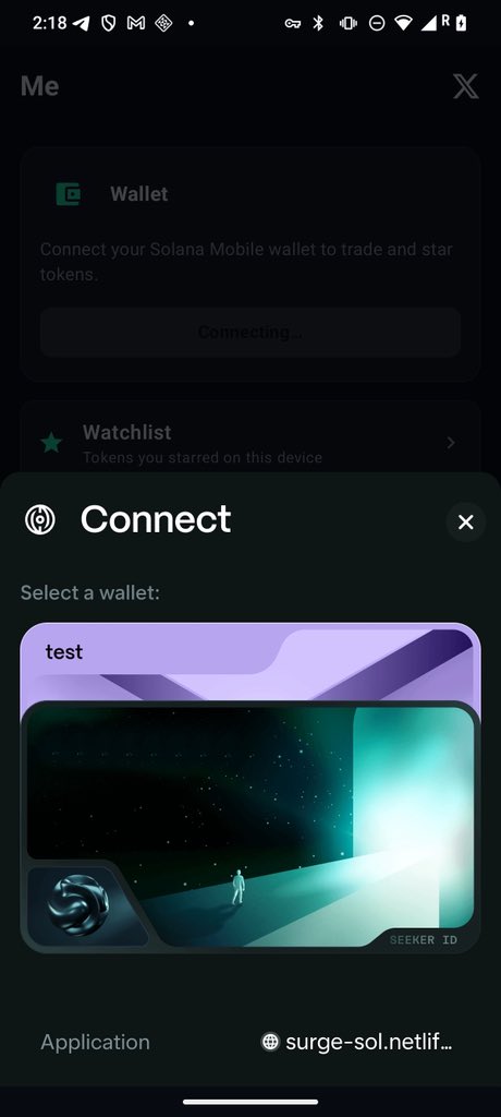 Surge_sol's tweet photo. Let's be clear on what Surge does NOT do:
 No private keys ever  No trade execution  No custody of your funds
We connect via MWA to read your wallet for your watchlist. 
That's it. 
Surge is a lens, not a broker. https://t.co/ov5PSsTgdG