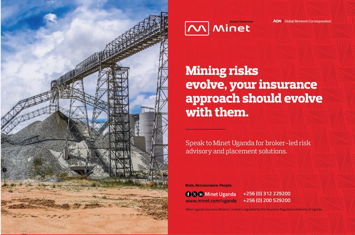 minetuganda's tweet photo. Mining risks are constantly evolving, from operational hazards to equipment breakdowns and regulatory exposures.
Talk to our specialists today to safeguard your operations:
+256 (0) 312 229200 | +256 (0) 200 529200
info@minet.co.ug
#MinetUganda #MiningRisk #RiskAdvisory https://t.co/da7ZwOQxmG