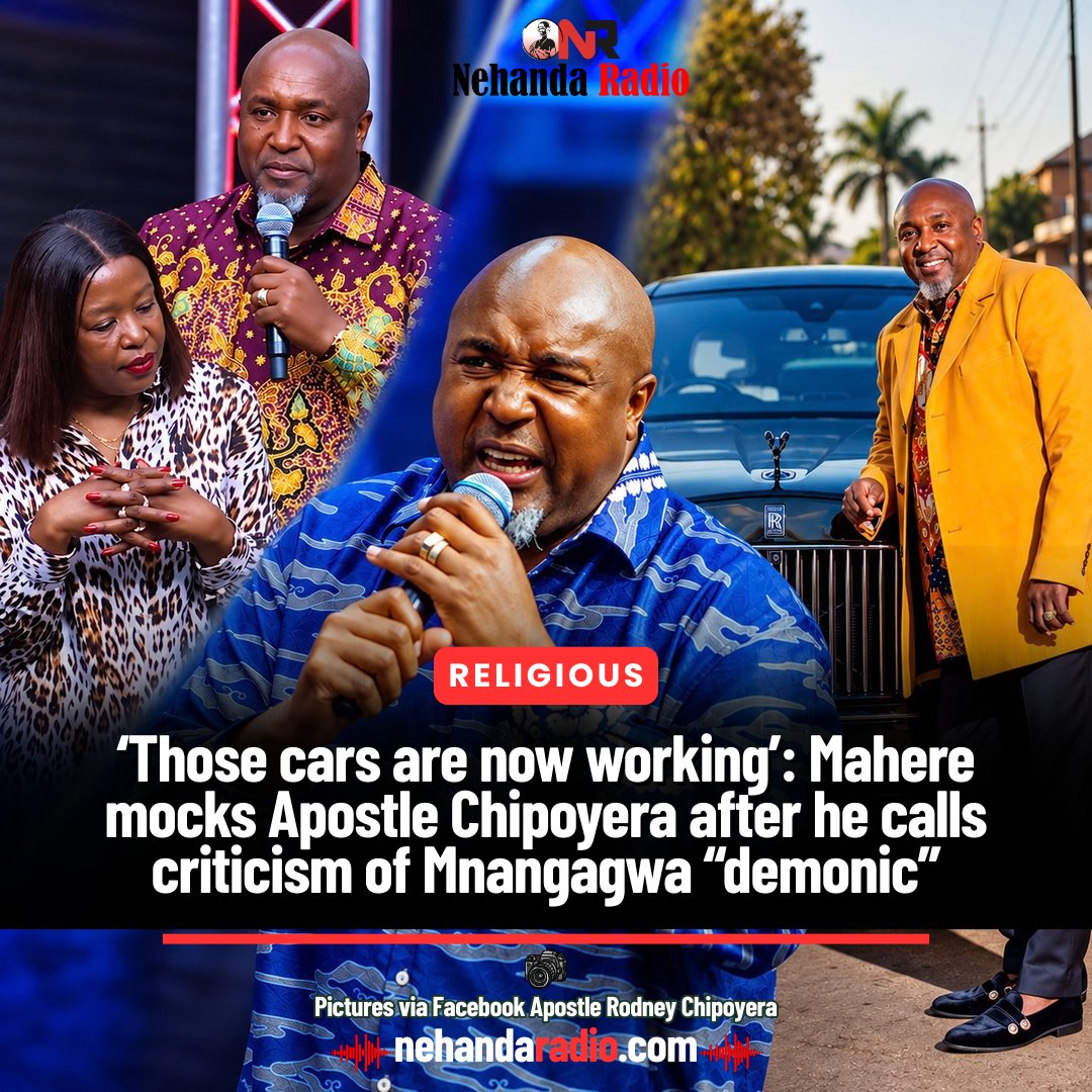 NehandaRadio's tweet photo. “Mota dziye dzakushanda manje — those car donations are now working.”

Fadzayi Mahere has mocked Apostle Rodney Chipoyera after he declared that speaking against or publicly correcting President Emmerson Mnangagwa was “demonic”.

Chipoyera received a brand-new Rolls-Royce Cullinan from Wicknell Chivayo in June, while his wife previously received a Toyota Land Cruiser Prado and US$50,000.

Lawyer Obey Shava claimed the recipients were now “firmly” in Chivayo’s pocket.

🔴 https://t.co/U59c3GCUa3

#RodneyChipoyera #WicknellChivayo #ZimbabweNews