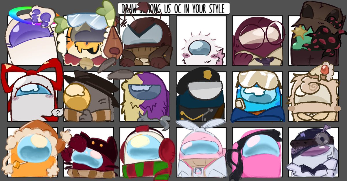 Clayfishbowl's tweet photo. 3 rows 3 different artstyles but it barely changes https://t.co/LHjDyBPZ6x