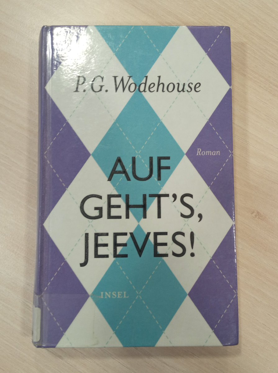 BSchermbach's tweet photo. Past reading inspired by @bookclubpodhq - no "Code of the Woosters" at the local library, but I did find a German edition of its predecessor, "Right Ho, Jeeves." https://t.co/RXmENCiJk5