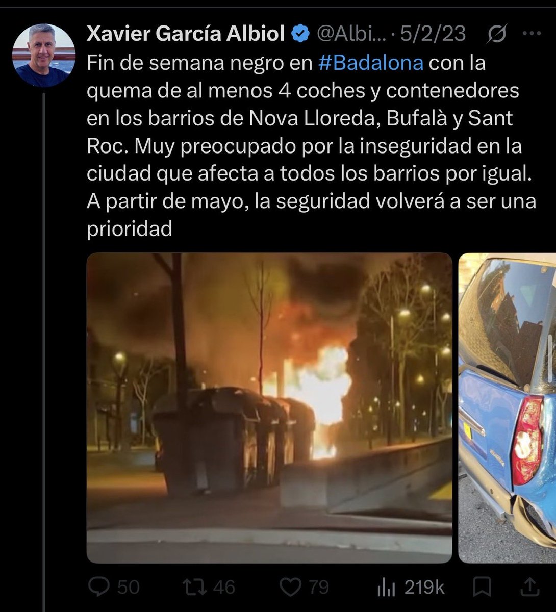 IbisLlum's tweet photo. @bdncom Pero com pot pasar! Si Badalona es la ciutat mes segura gràcies al sheriff del cortijo!

Mireu quina diferencia en el discurs entre el que deia abans de governar i el d’ara.

Només hi ha diferencia en el discurs perquè els fets continuen iguals. https://t.co/jZhFY3onKw