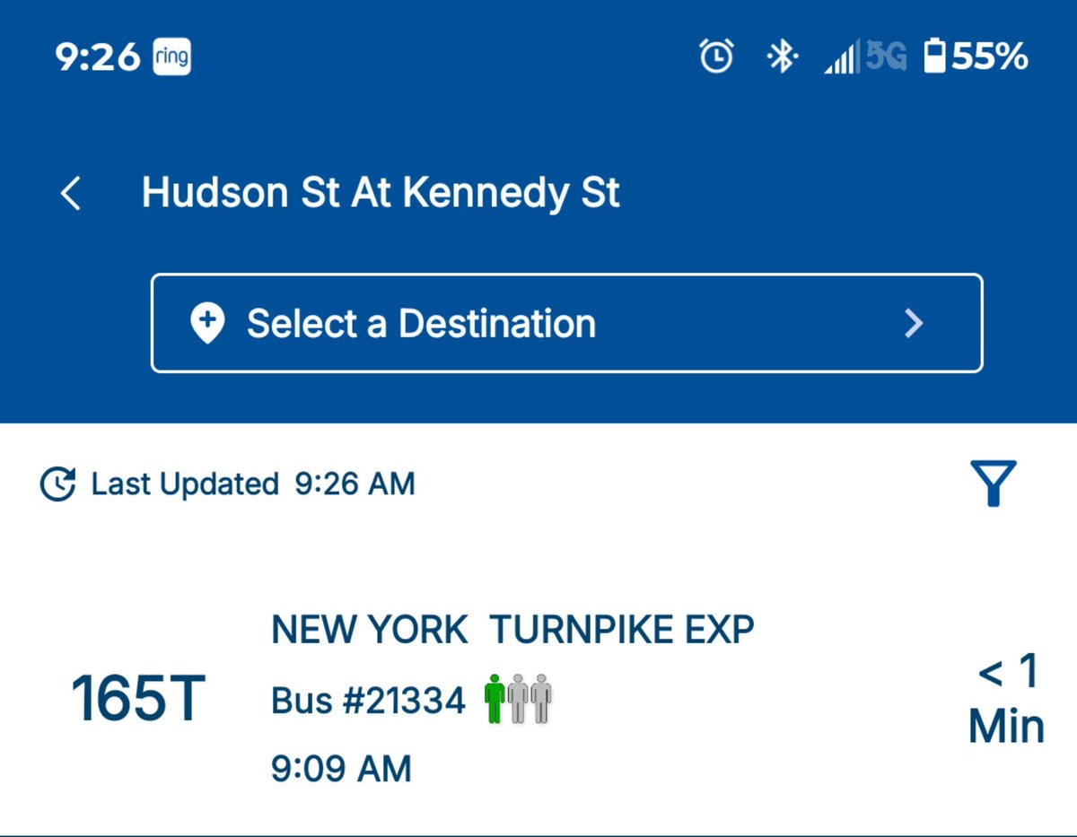 WPanda76's tweet photo. This bus went from on time to delayed to coming in under a mins to just not showing up.

I'd like to get work today

@NJTRANSIT https://t.co/RcftKRLiSq