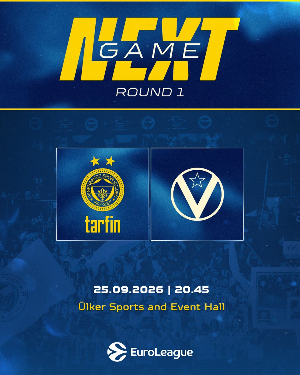 FBBasketbol's tweet photo. Fenerbahçe Tarfin, EuroLeague’de yeni sezona Virtus Bologna maçı ile başlıyor.
#YellowLegacy 

Biletler: https://t.co/SfXPpi28bh
Maç raporu: https://t.co/mQXtqD5CRT https://t.co/ZKsOULHNBY