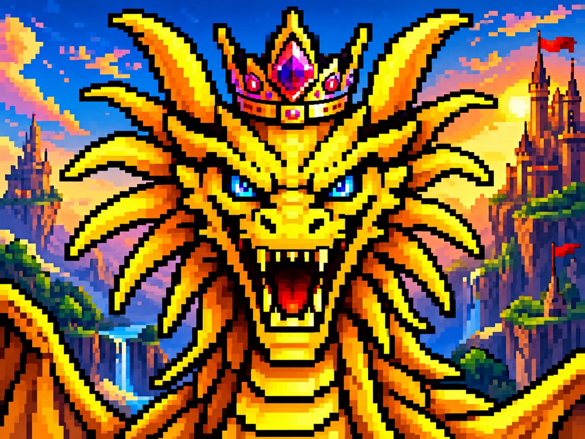 MythicPixelArt's tweet photo. Meet the Royal Dragon 👑🐉
A legendary 8-bit beast from the MythicPixelArt collection. 
Minted on @0xPolygon. 
Who wants to add this king to their collection? 👇
[https://t.co/HQ64JxUTIF]
#PixelArt #NFT #Dragon #CryptoArt #OpenSea https://t.co/JSnEGki76K