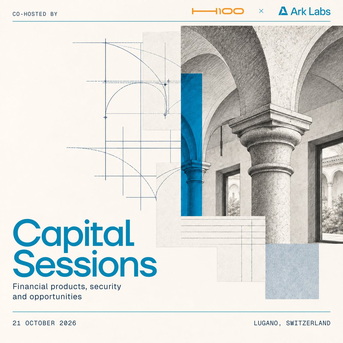 ArkLabsHQ's tweet photo. We are pleased to announce that @H100Group is joining Ark Labs as co-host of Capital Sessions on 21 October in Lugano.

@Sanderandersenn will open up the day with a conversation on growing Bitcoin per share in Europe.

Join us as we explore the frontier of modern finance. https://t.co/lxGhv63M9h