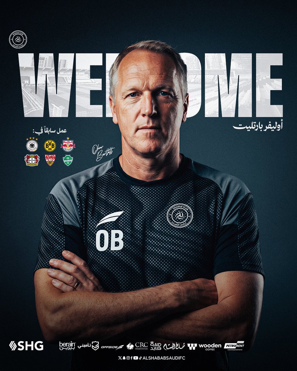 AlShababSaudiFC's tweet photo. ✔️ الانجليزي "أوليفر بارتليت" ينضم للجهاز الفني لكرة القدم https://t.co/qlirKgNwVC