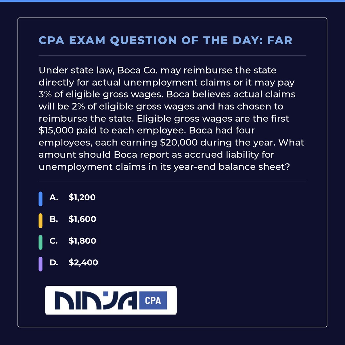 another71's tweet photo. Post your answer (or best guess π)
#CPAExam #CPA #Accounting https://t.co/y8k2Drscjz