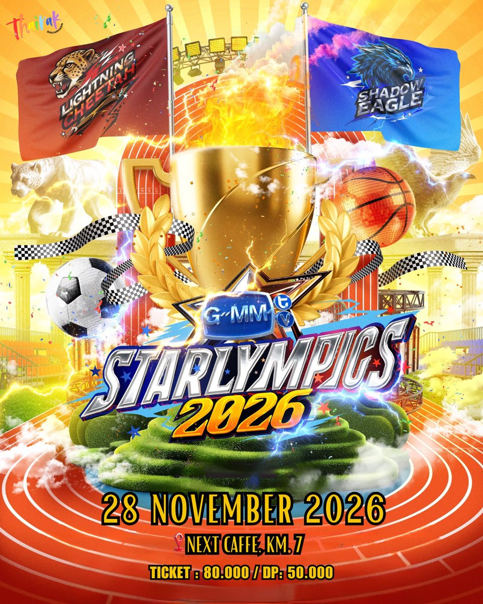khundindan's tweet photo. Sawatdee Thaienthu Banjarmasin!

Kami mau ngadain Nobar GMM STARLYMPIC 2026 nihh! yuk joinn
Here's the detail : 

🗓️ Sabtu, 28 November 2026
🕛 14.00 WITA - selesai
📍Next Caffe, KM. 7
💰 80k dp 50k (+min spend 60k)

Kalo mau tanya tanya bisa dm ig kita yaa! https://t.co/owmOW2nf3s