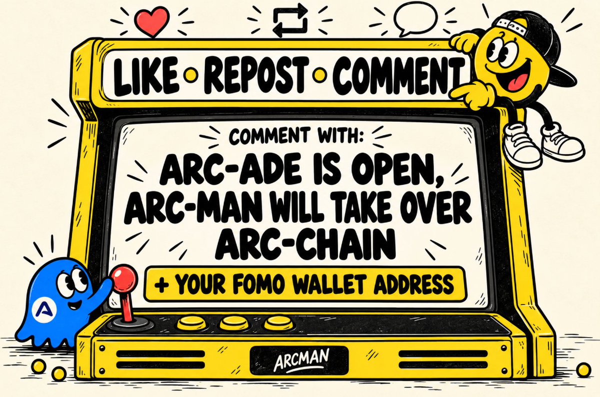 arcman1000x's tweet photo. A little something for the community ~

- Like 
- Repost
- Comment with: $ARC - ADE IS OPEN, $ARCMAN WILL TAKE OVER $ARC CHAIN + Your FOMO wallet address 

Good luck 5 winners! 🎁 https://t.co/4ZNwqS5rmb