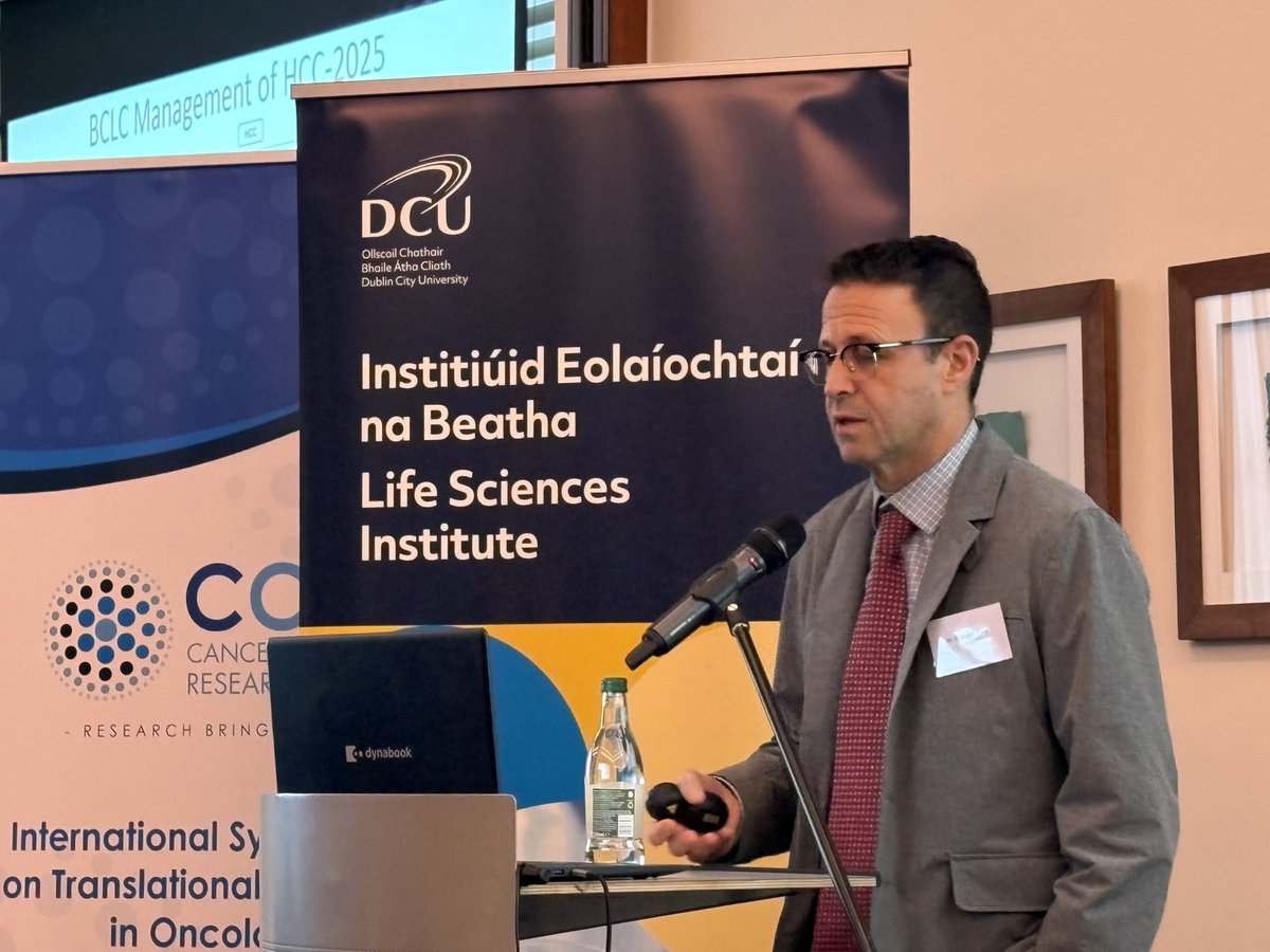 coileain's tweet photo. Prof Rich Finn, UCLA, speaking on drugs in development for hepatobiliary cancers #TransOncXIX @ProfJohnCrown @CCRTIreland @DCU_LSI https://t.co/WlZtlHoG6U