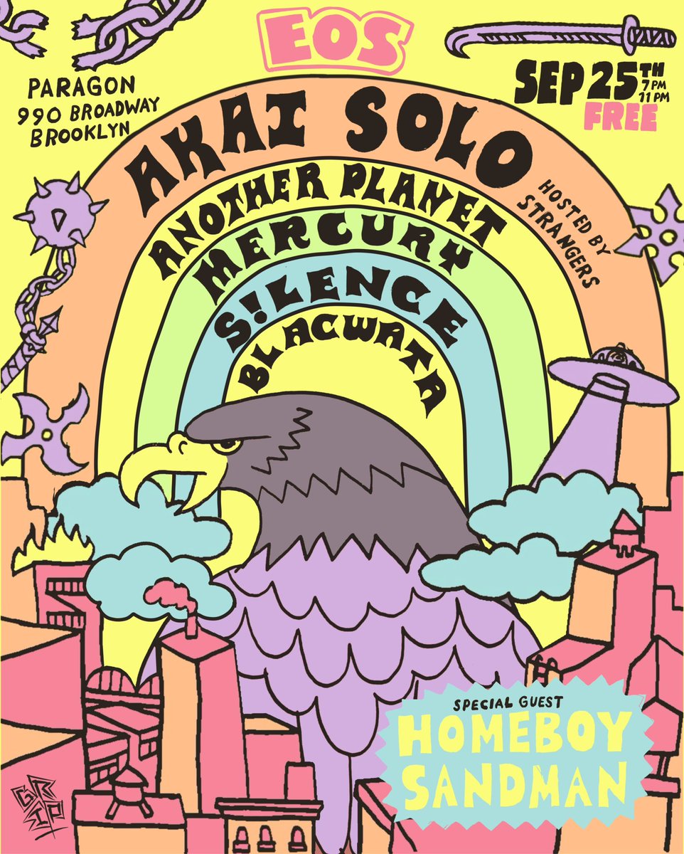 wavy_bagels's tweet photo. FREE SHOW FRIDAY @ PARAGON

@shinlonered 
@big_dead_lung @phiik_ 
@onmercnem 
@saintlysilence 
#BLACWATA
&amp; Special Guest Homeboy Sandman!

Hosted by @StrangersLive_ https://t.co/C85aEQYWok
