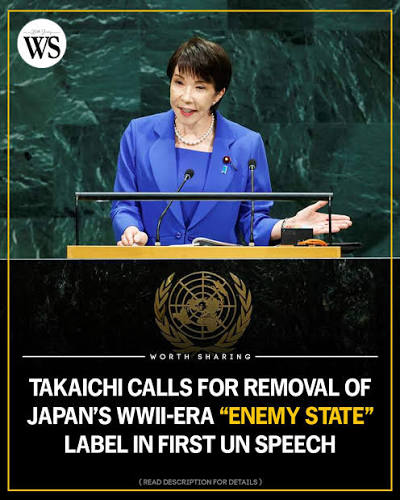 KenCao_onChina's tweet photo. Here is the absurdity: Japan is still marked by the language of 1945, while Russia can invade a neighbor and use its UN permanent Security Council seat to block action over its own aggression.

In 2016, an international tribunal rejected the legal basis for China’s sweeping “historic rights” claims in the South China Sea. China rejected the ruling. Its coast guard continues to intimidate Philippine vessels in disputed waters. So much respect for the international law when it doesn't serve its narrow national interests.

So Japan is still saddled with “enemy state” language from World War II, while Moscow and Beijing hold permanent seats on the body charged with keeping the peace.

China lectures Japan about the dangers of militarism while harrassing its neighbors on a daily basis and treating an adverse legal ruling as optional. The hypocrisy is breathtaking.

Takaichi is right to demand reform. Delete the enemy state language. Expand the Security Council to include major nations like Japan and India. Make the institution reflect the world it claims to represent.

1945 ended. The UN should catch up.