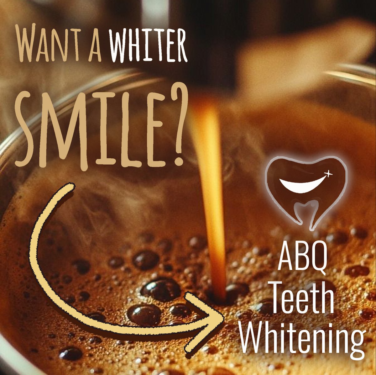 AbqTeethWhite's tweet photo. It's the season of pumpkin spice, caramel lattes, coffee, and spiced cider. We all love those drinks, but they stain our teeth heavily. A professional teeth whitening treatment will get your smile looking fresh and white in a single treatment. 
#pumpkinspice #teethwhitening https://t.co/rELXnfhNTp