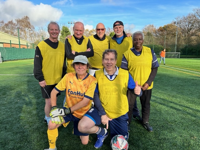 SolihullCentre's tweet photo. When Walking Football becomes talking football.... Its much more than a game. Give it a go next week and see the mental health benefits #WorldMentalHealthDay #BirminghamMind #itsgoodtotalk #mentalk #WalkingFootball #depressionsupport #PowerofSports #mindsolihull #ageuksolihull https://t.co/YCDCAMR4Fc