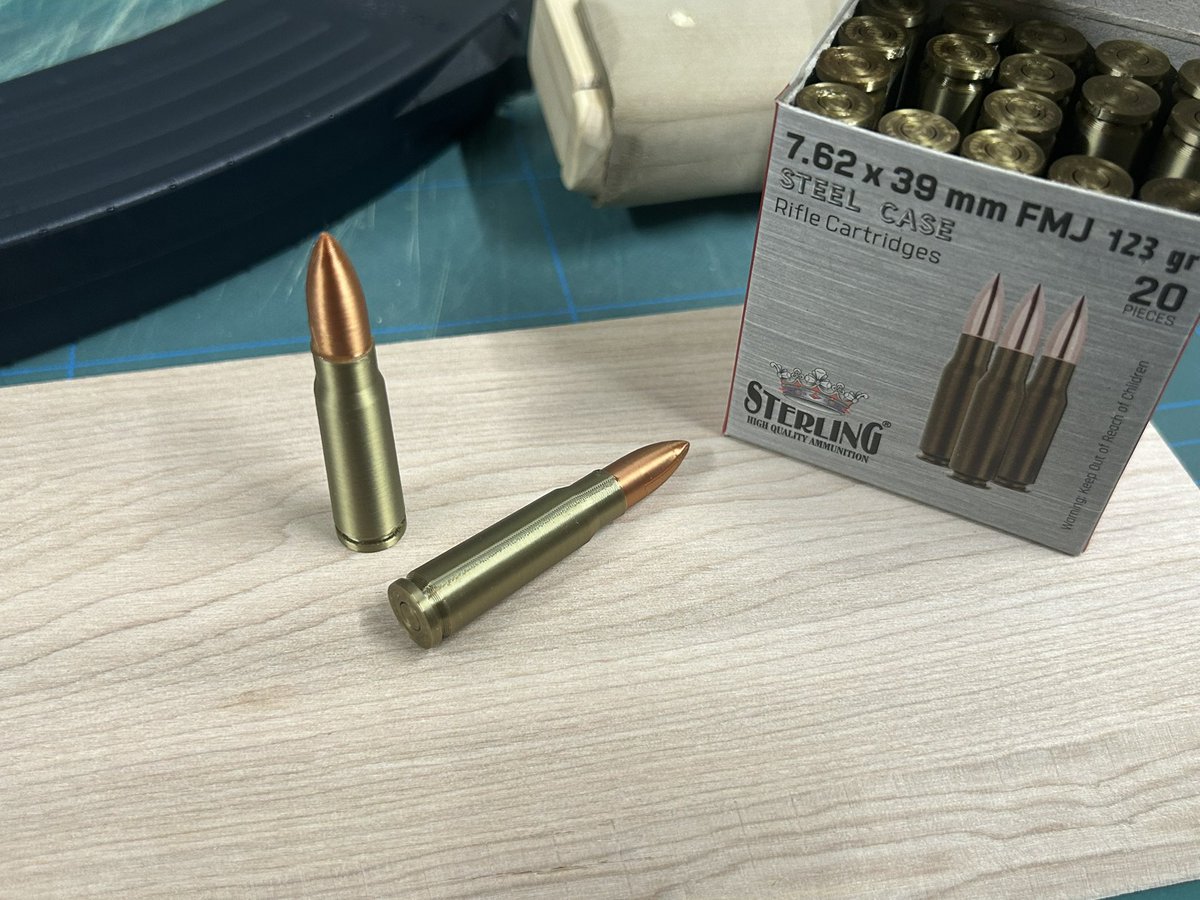 jpdr3568's tweet photo. 7.62×39のダミーカートを製作(3DP)
いい感じに鉄薬莢っぽさが再現できました
弾倉に込めるとそれっぽいです👍 https://t.co/Fc9OBLXLJX
