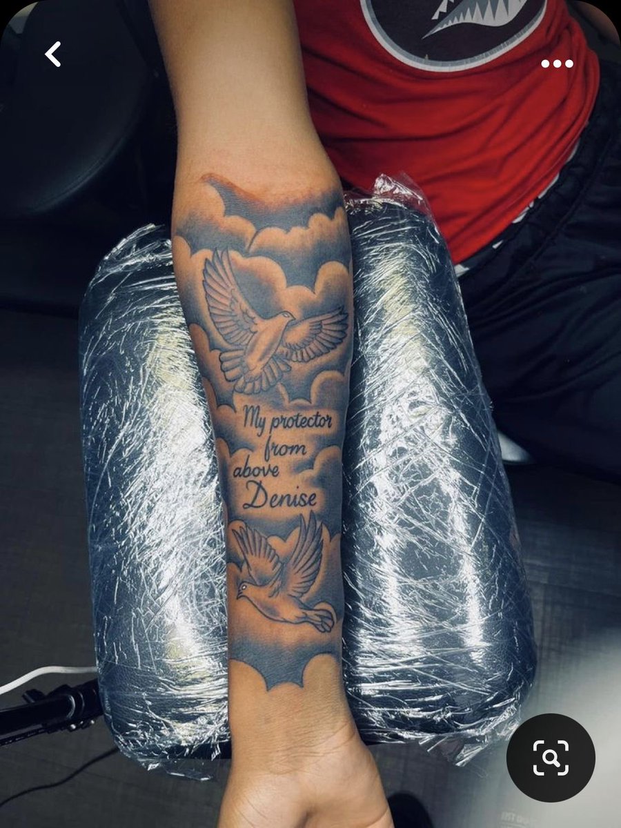 sydneytatoo01's tweet photo. My protection from above Denise tattoo #tattoo #fypシ゚viralシfypシ゚ #usatattoo https://t.co/j4sJ9oT8fB