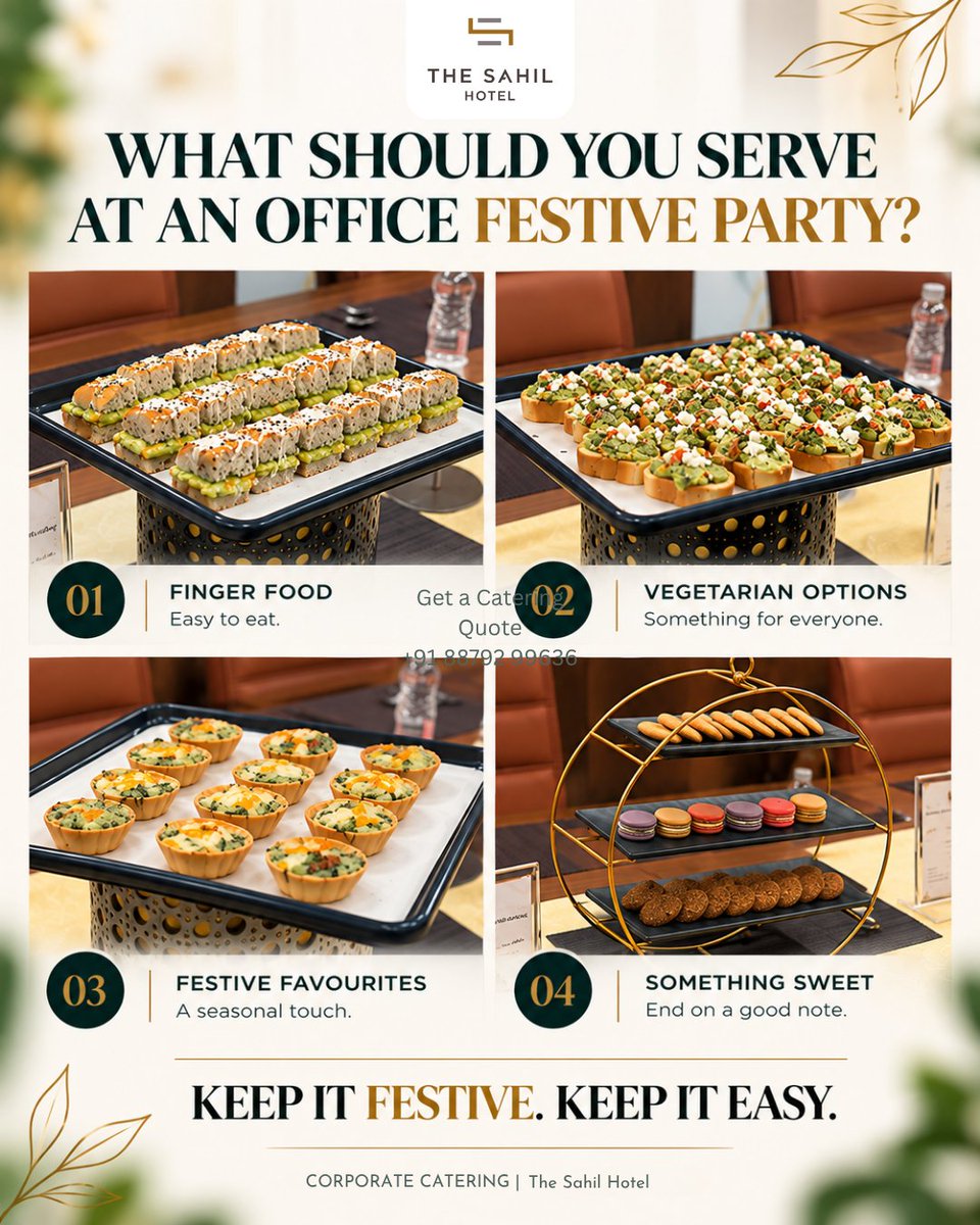 TheSahilHotel's tweet photo. Planning your office festive party? Finger food, vegetarian bites, festive favourites and a sweet finish — The Sahil Hotel's corporate catering has your workplace celebration covered. Get a quote today.
#CorporateCatering #MumbaiCentral https://t.co/oAemlziVZs