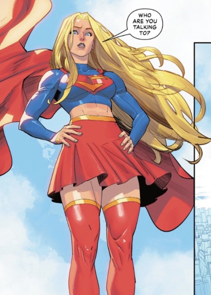 sennaverse's tweet photo. My favorite Supergirl design choice is when she has an impossibly huge mane of hair that’s almost as long as her cape https://t.co/8R14rG7qlq